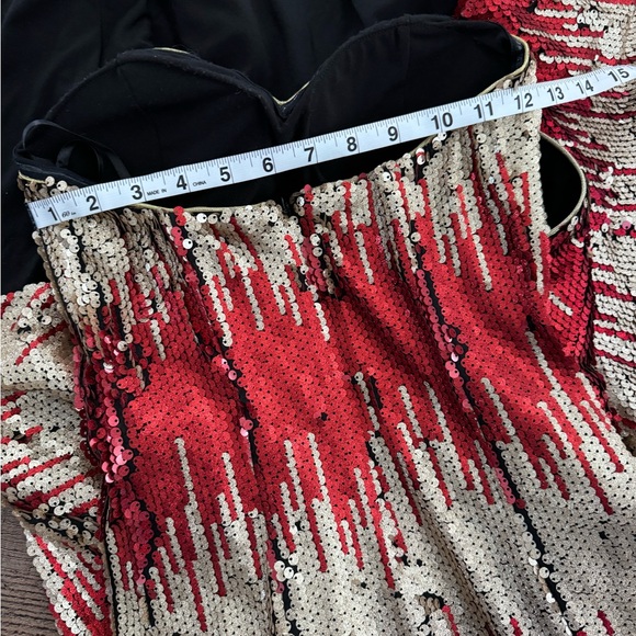 NBD Revolve Fire and Desire Metallic Red Gold Sequin Evening Dress NEW XSMALL - Picture 5 of 7